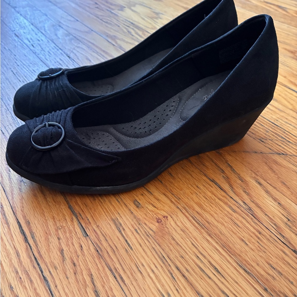 Dexflex Comfort Black Wedge Shoes